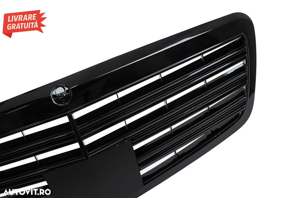 Grila Centrala Mercedes S-Class W221 Facelift (2010-2013) S63 S65 Piano Black Desi- livrare gratuita - 2