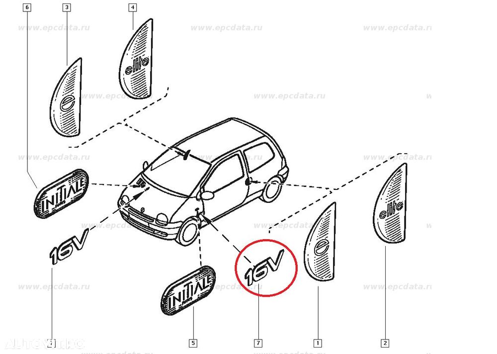 Monograma 16V Renault Laguna 2 abtibild Original 8200048614 - 2