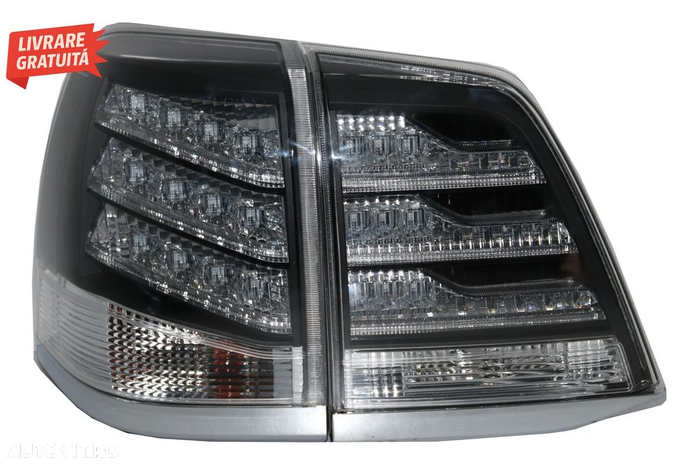 Stopuri LED Alb si Negru Toyota Land Cruiser FJ200 J200 (2007-2011)- livrare gratuita - 2