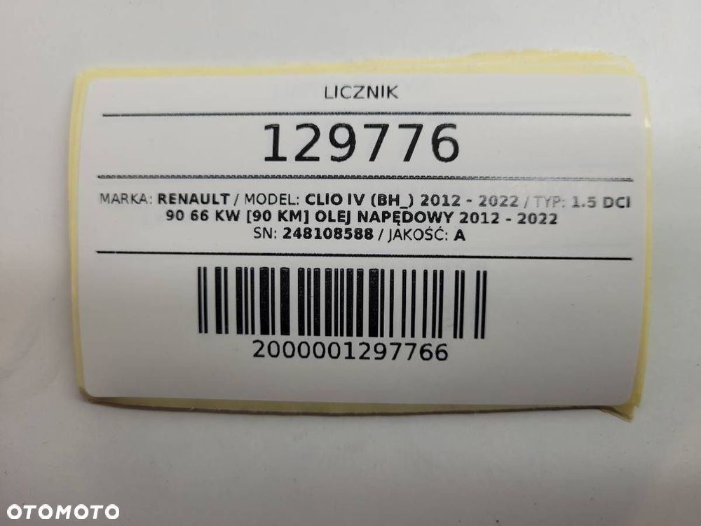 LICZNIK ZEGARY RENAULT CLIO IV 1.5 DCI 90KM 248108588 EUROPA - 15