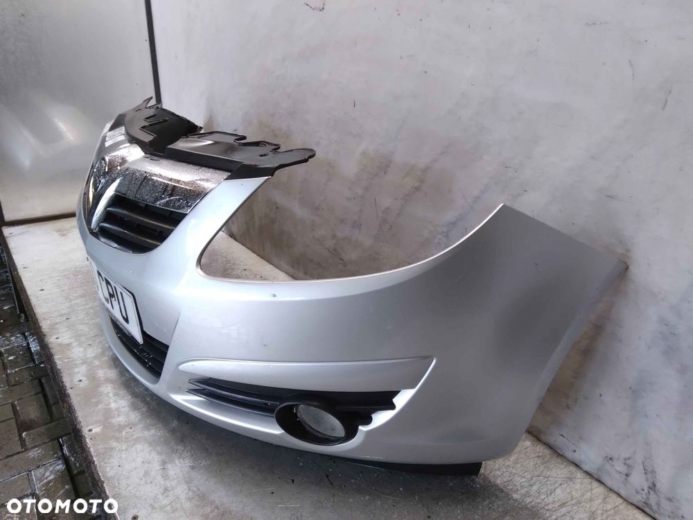 ^ ZDERZAK PRZÓD PRZEDNI OPEL CORSA D Z157 SREBRNY HALOGENY - 3