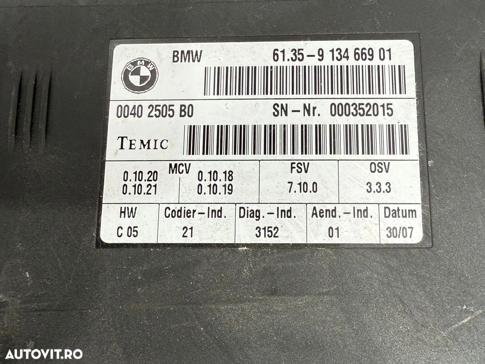 MODUL SCAUNE BMW 325I SERIA 3 E93 SE 3.0 BENZINA 2007 COD OEM 6135913466901 2005-2012 - 7