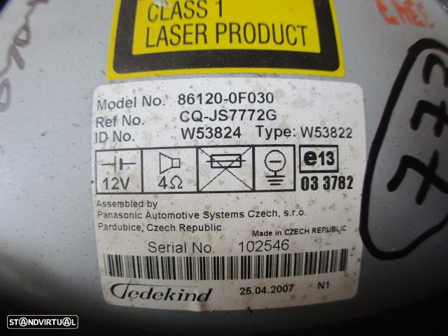 Radios 861200F030 TOYOTA COROLLA 2 VERSO FASE 2 2007 2.2 D4D 136CV 5P PRETO TEDEKING W53824 - 5