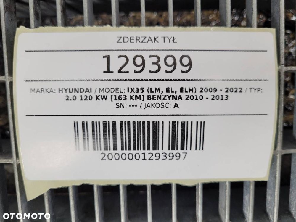 ZDERZAK TYŁ TYLNY KOMPLETNY PDC CHYUNDAI IX35 1K - 21