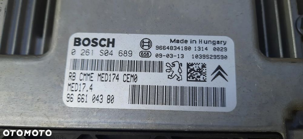 Peugeot 308 1.6 thp 5fx Zestaw startowy 9666104380 0261s04689 9664834180 med174 bsi 9664059180 02 04ev k05-00 500309 - 2