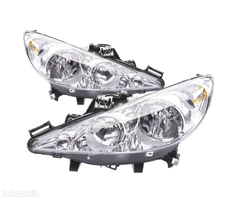 FARÓIS COM LENTE PEUGEOT 207 06- - 1