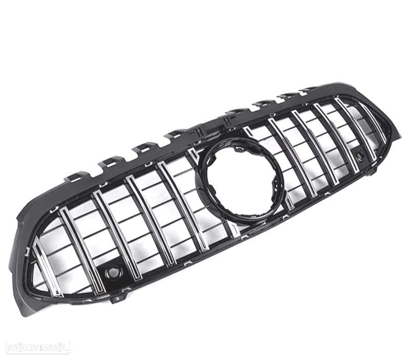 GRELHA FRONTAL MERCEDES CLASE A W177 V177 LOOK AMG GT PRETO CROMO - 3