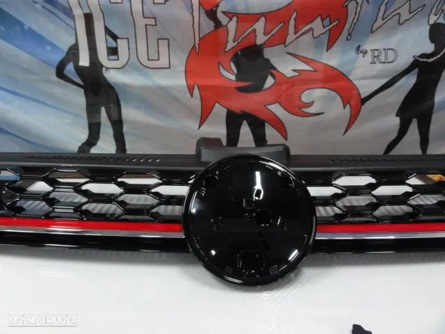 Grelha frontal em plástico abs com espaço para o símbolo VW golf 7.5 17-20 GTI LOOK em preto piano brilhante. - 5
