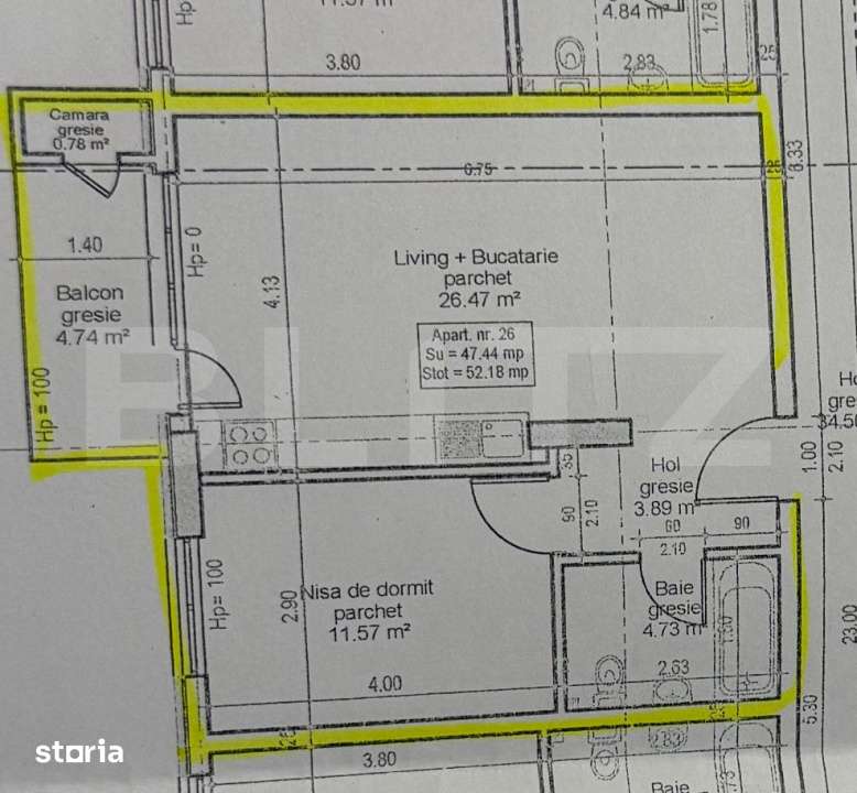 Apartament 2 camere, bloc nou, etaj intermediar, parcare, zona Vivo! — fotografia 3