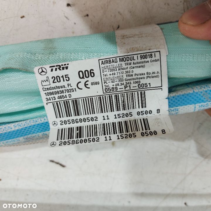 KURTYNA PRAWA ORYGINALNA MERCEDES C W205 SEDAN DEMONTAZ KOMPLETNA 2058600502 - 3