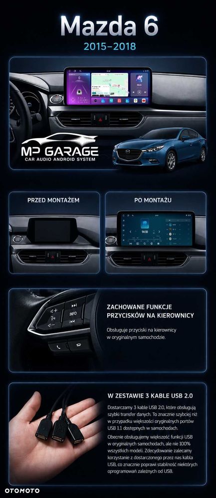 Mazda 6 III Radio Android 4G Qled CarPlay/AA LTE Montaż Gwarancja - 2