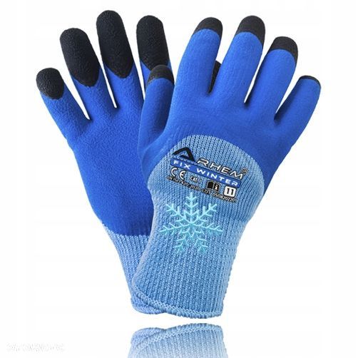 Rękawice Robocze Rękawiczki Ocieplane Zimowe BHP Piankowe Latex 9-XL 12Par