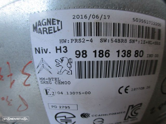 Radios 9818613880 PEUGEOT 308  T9 FASE 1 2016 1.6HDI 120CV 5P CINZENCO ESCURO ORIGINAL MAGNETI MARELLI MM-BTEL - 4