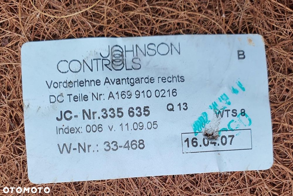 OPARCIE FOTELA PRAWE MERCEDES W245 A1699100216 - 7