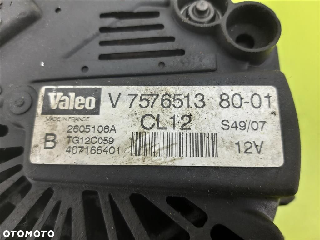 Alternator Peugeot 207 2006-2012 1,4 BENZYNA VALEO V757651380 ORYGINAŁ 1PIN - 3