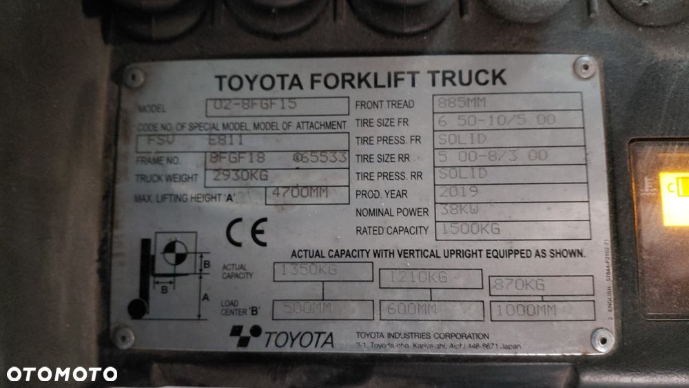 Toyota 02-8FGF15 TONERO 7.7M  5300MTG ZAMIANA - 14