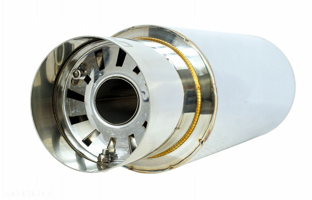 Tłumik Końcowy PRZELOTOWY wejście 63mm Końcówka 104mm JDM nierdzewka - 3