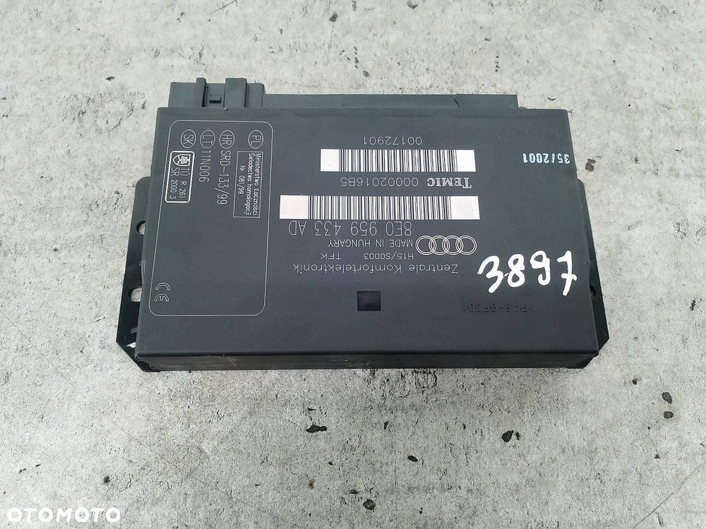 MODUŁ KOMFORTU AUDI A4 B6 8E0959433AD 00002016B5  TEMIC 1.9 TDI - 1