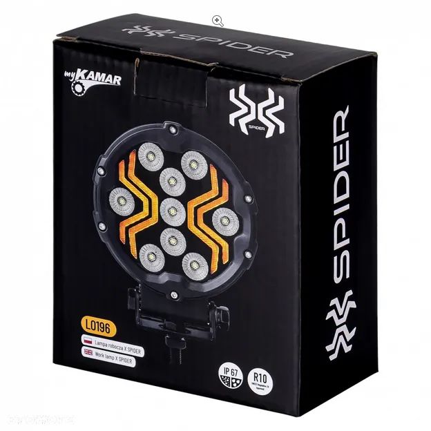 Lampa robocza X-SPIDER 9 LED okrągła halogen LED 12/24V moc 18W IP67 - 15