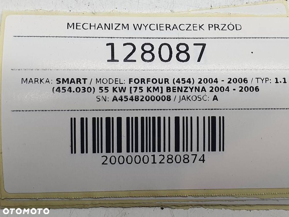 MECHANIZM WYCIERACZEK PRZÓD SMART FORFOUR 454 EUROPA A4548200008 - 11