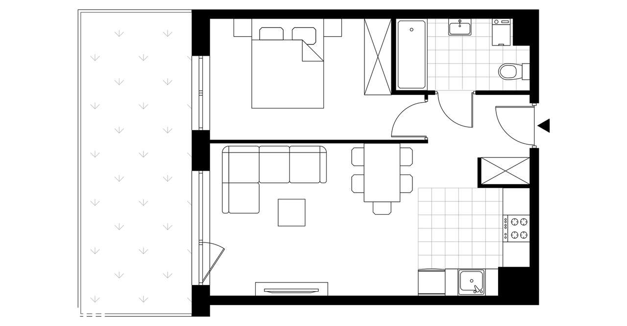 2-pokojowe mieszkanie 41m2 + balkon - Pełny obrazek: 3/17