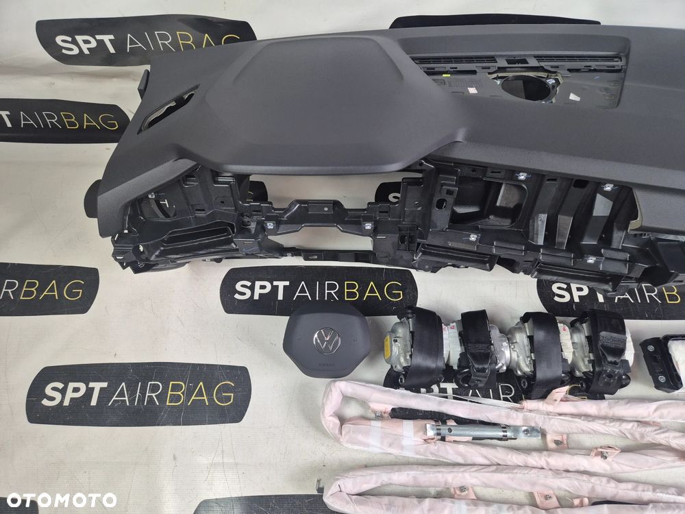 VW GOLF VIII 8 LIFT DESKA ROZDZIELCZA KONSOLA KOKPIT PULPIT PODUSZKI AIRBAG AIR BAG PASY KIT SET - 2