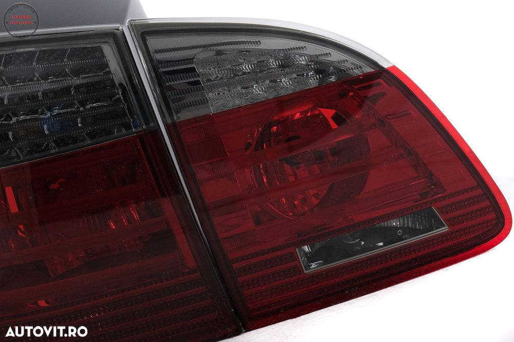Stopuri LED BMW Seria 5 E61 Touring (2004-03.2007) Rosu Fumuriu- livrare gratuita - 4