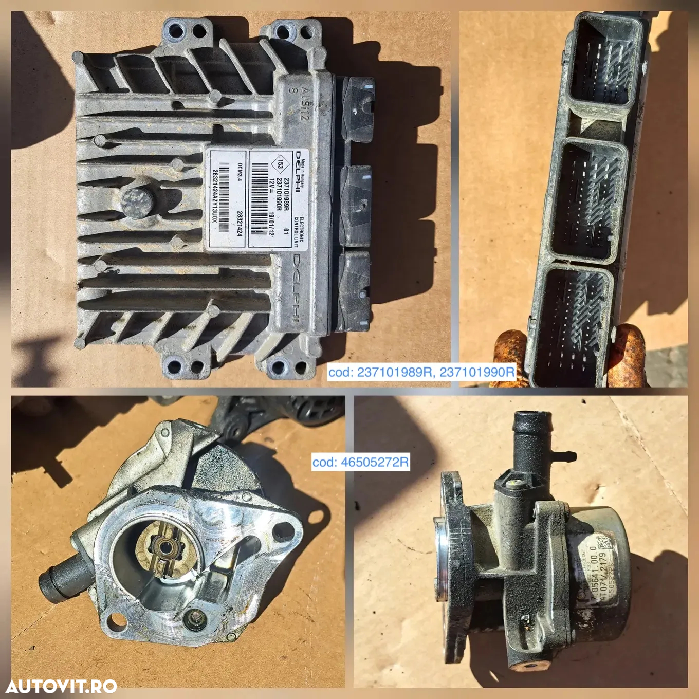 Anexe motor renault clio 1,5dci 2012 ECU calculator modul motor pompa vacuum alternator compresor turbo rampa injectoare pompa inalta presiune electromotor egr racitor gaze - 2