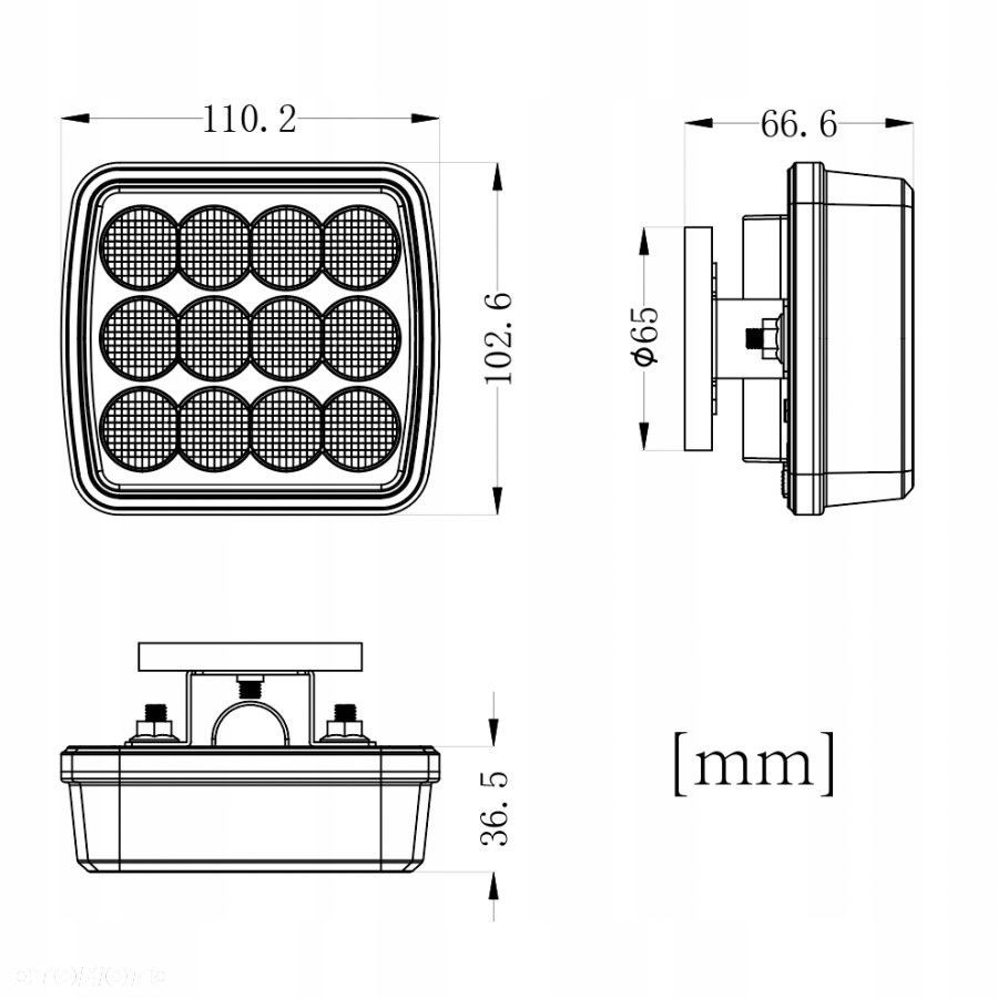 lampa strobo 12x led 12/24v magnes uniwersalna - 5