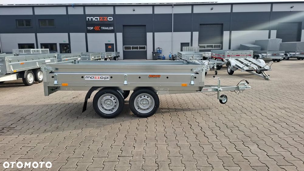 Neptun DOSTAWA! Przyczepa platforma wym. 263x145x30cm koła pod spodem N7-263 2 BaseLine, wszystkie burty DEMONTOWALNE, DMC 750kg GN87 - 15