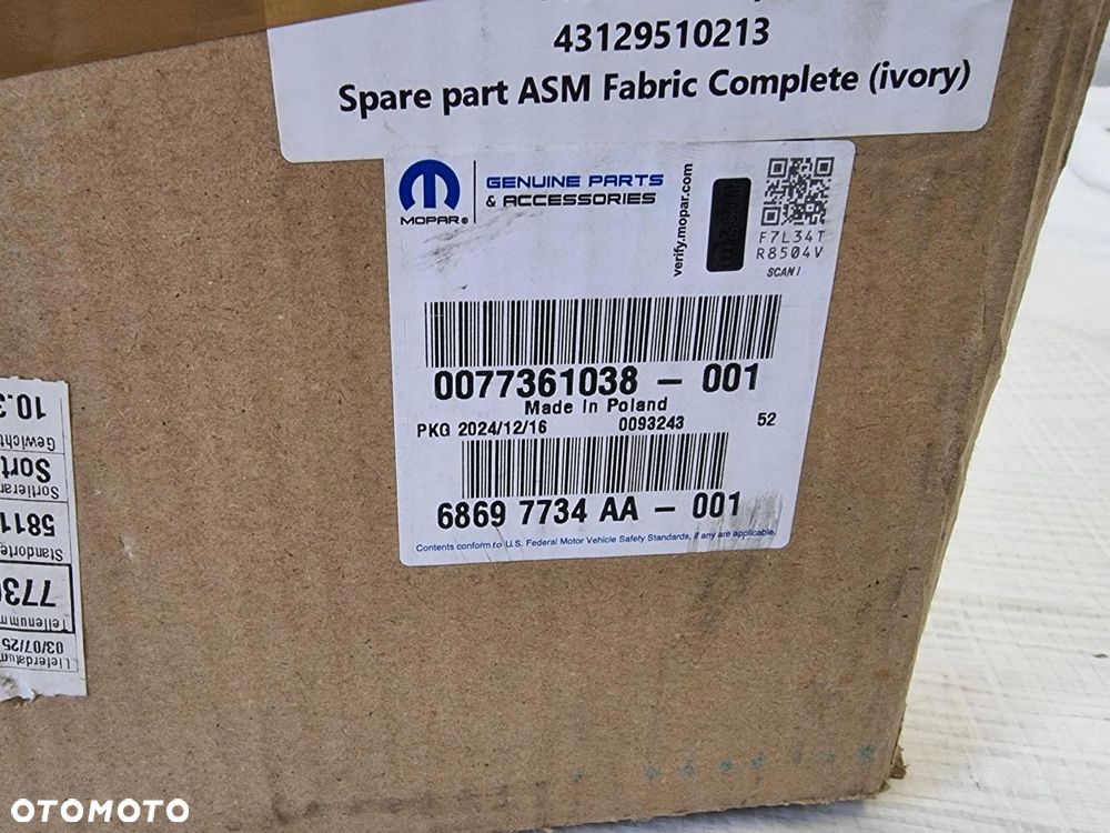 DACH SZYBA TYŁ FIAT 500C 0077361038 77361038 NOWE ORYGINAŁ - 10