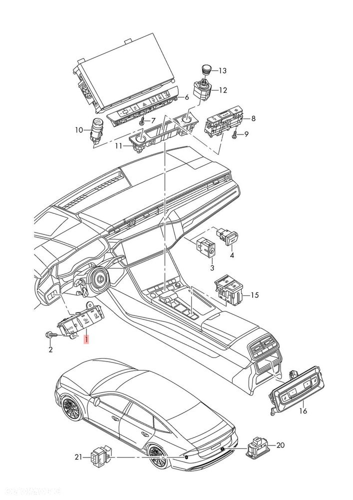 AUDI A6 C8 4K1941501 PRZEŁĄCZNIK ŚWIATEŁ PANEL STEROWANIE / ORYGINAŁ - 2