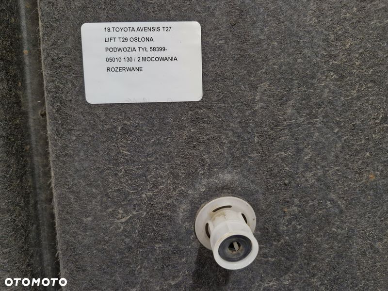 TOYOTA AVENSIS T27 LIFT T29 OSŁONA PODWOZIA TYŁ 58399-05010 - 7