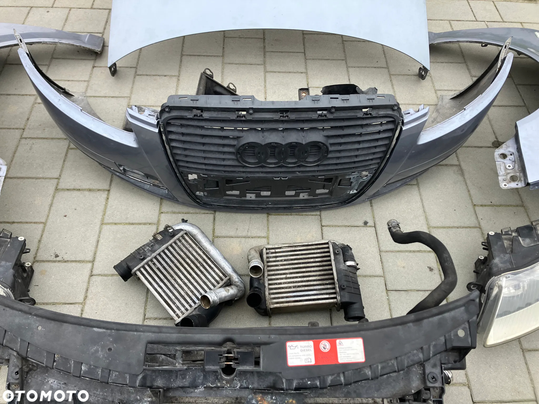 KOMPLETNY PRZÓD LY7H AUDI A6 C6 2.7TDI 3.0TDI MANUAL PRZED LIFT EUROPA MASKA BŁOTNIK PAS PRZEDNI CHŁODNICE ZDERZAK LAMPY BŁOTNIKI LAMPA PRAWA LEWA - 4