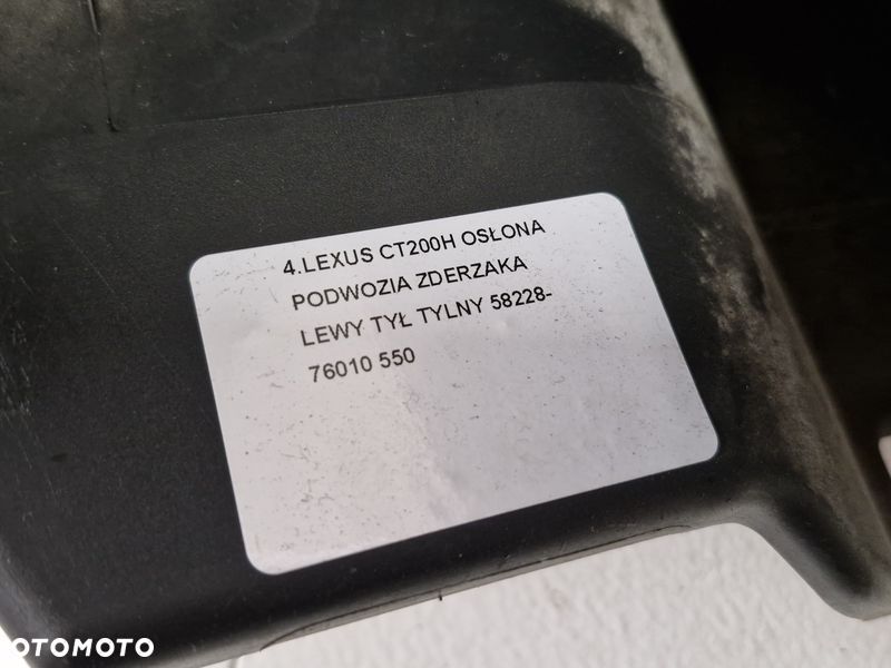 LEXUS CT200H OSŁONA PODWOZIA ZDERZAKA LEWY TYŁ TYLNY 58228-76010 - 6