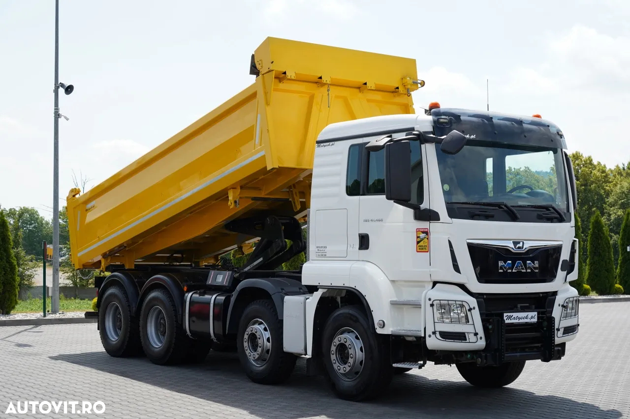 MAN TGS 41.460 / 8x8 / BASCULĂ / 2 PĂRȚI / BORDMATIC / HYDROBTA / MEILLER KIPER / ANVELOPE 100% / EURO 6 / 2017 / IMPORTAT - 2