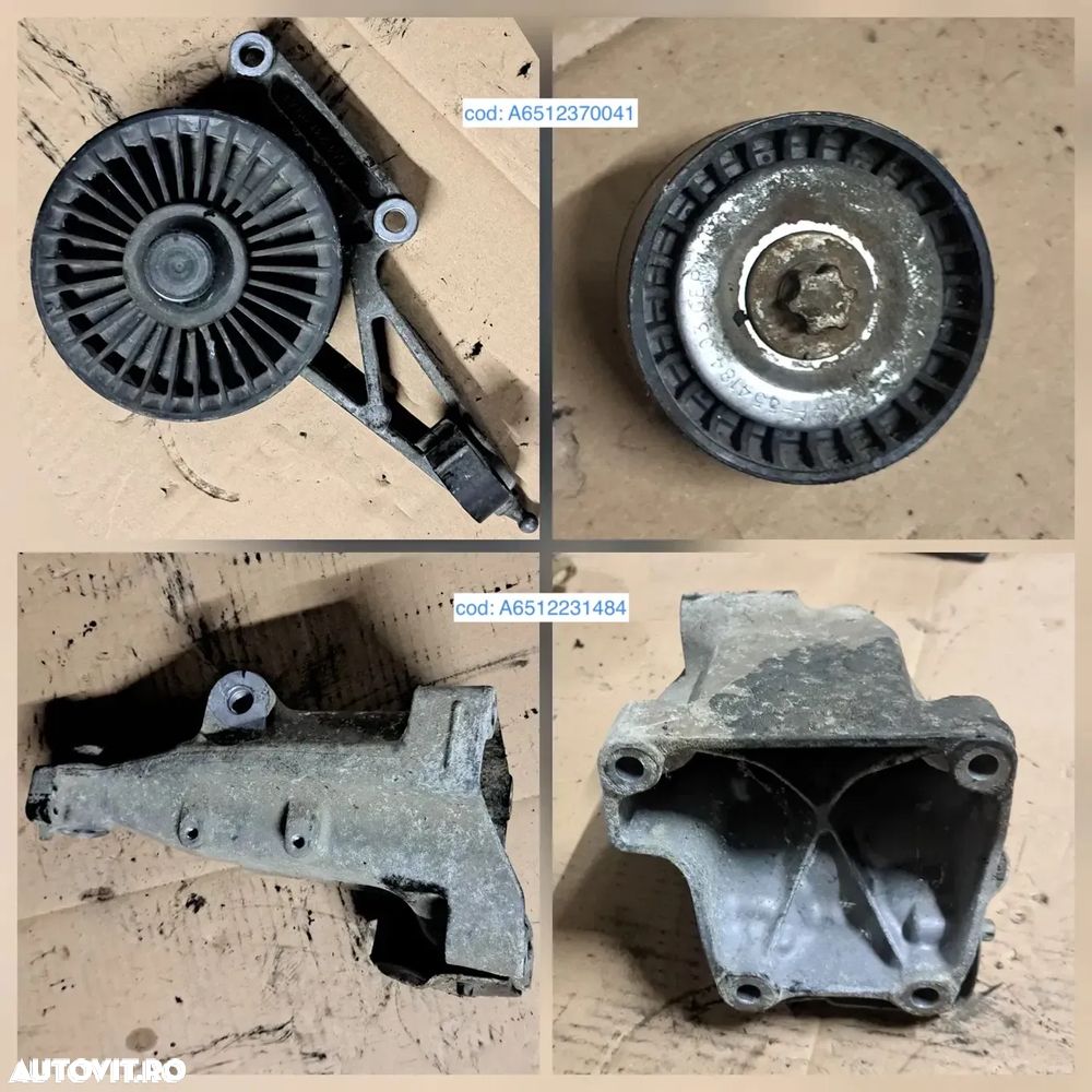 Suport accesorii galerie evacuare rezervor vacuum rola intinzatoare furtun turbina tubulatura intercooler conducta egr joja ulei instalatie electrica motor m ercedes w204 w212 om651 180cdi 220cdi 250cdi - 4