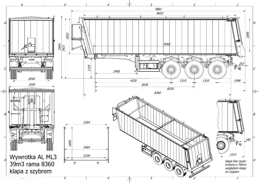 Mega 39 m3 Naczepa Aluminiowa MEGA LIGHT 3 - 9