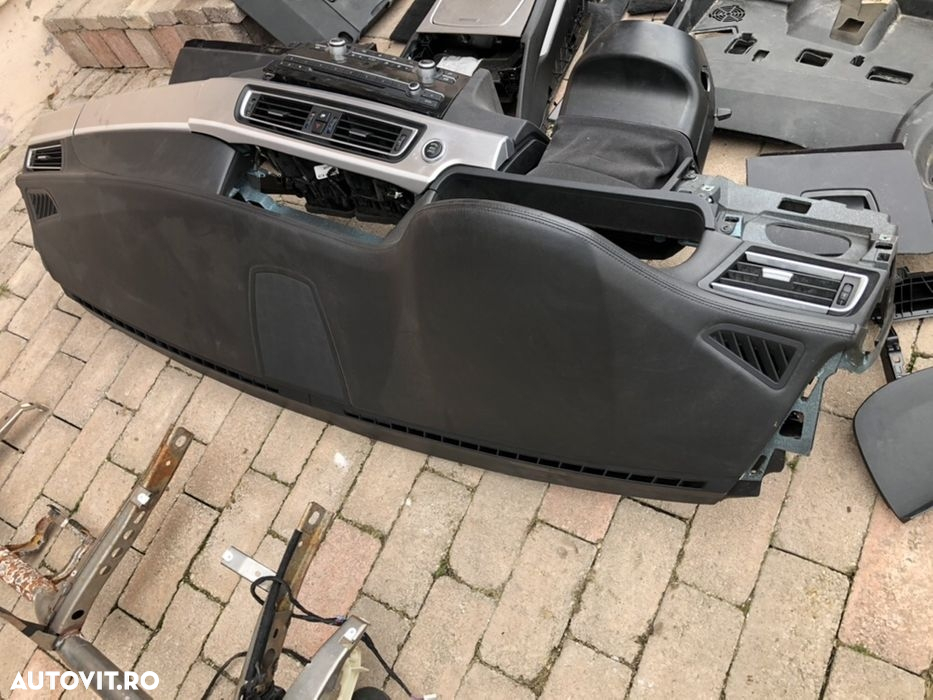 Planșă bord piele BMW 740d 30 F01 02 joystick aeroterma panglică LHD - 6