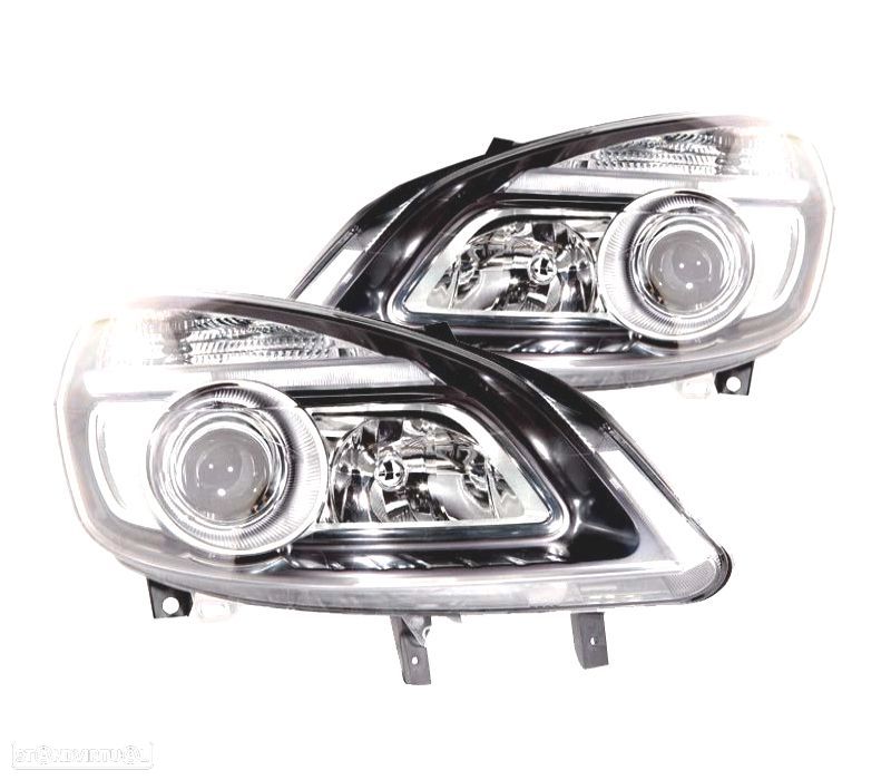 FARÓIS PARA RENAULT SCENIC II 05-08 FUNDO PRETO - 1