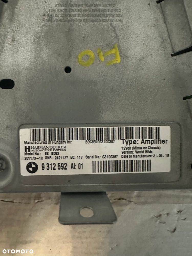 BMW F10 WZMACNIACZ HIFI HARMAN 9312592 - 2
