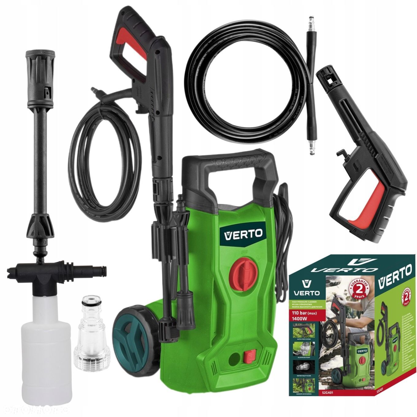 MYJKA CIŚNIENIOWA 1400W CIŚNIENIE 80 110 BAR VERTO - 1