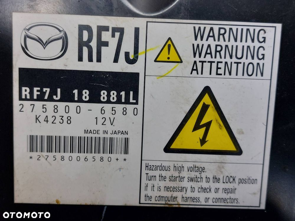 ZESTAW STARTOWY MAZDA 6 I GG GY 2.0 DI RF7J18881L 275800-6580 - 2