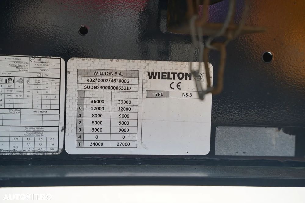 Wielton CORTINĂ WIELTON / MEGA / ACOPERIȘ CULISANT / SISTEM BDE - STALPINI CULISANTI / SAF - 27