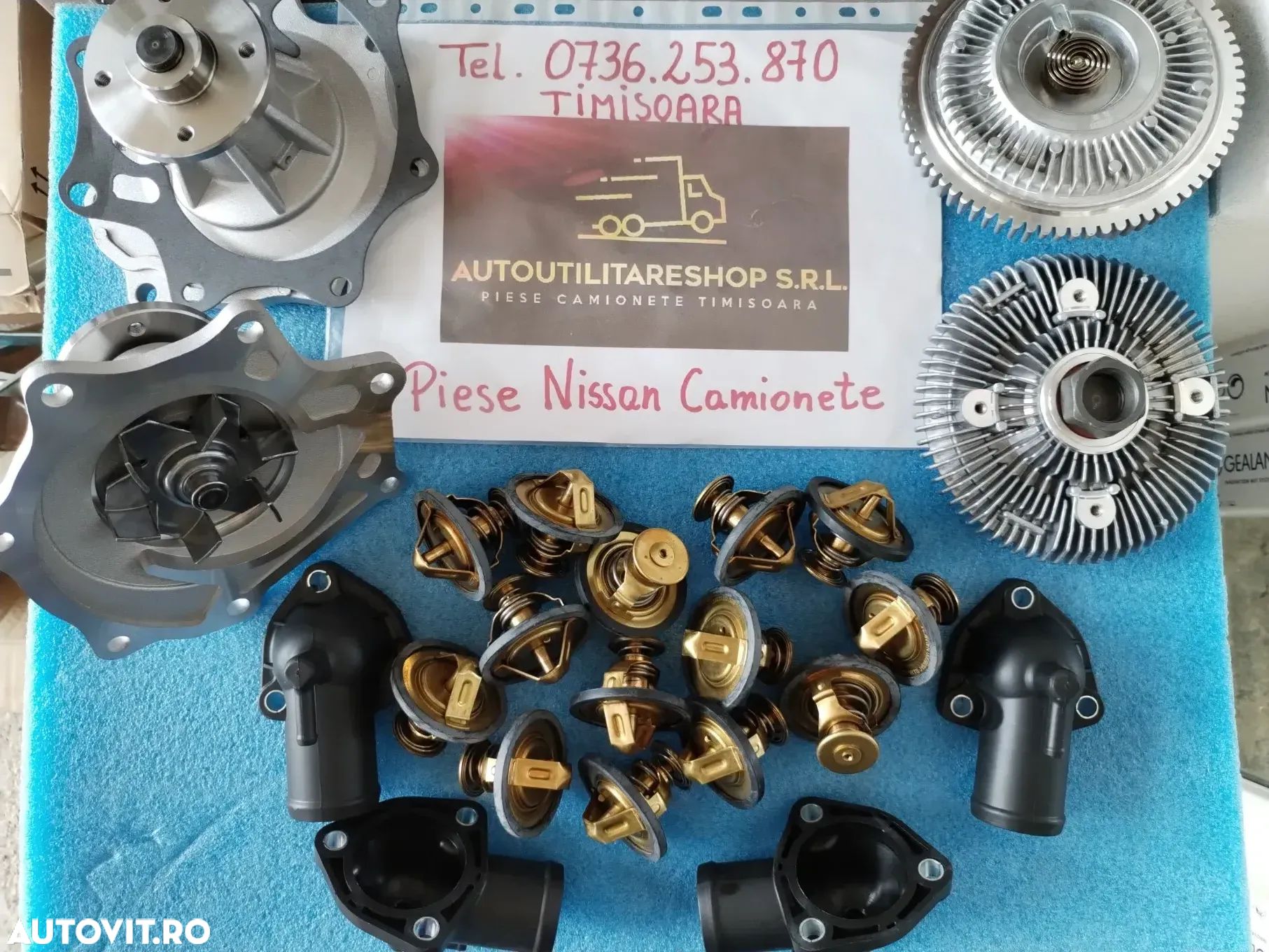 TERMOSTAT NISSAN ATLEON CABSTAR ECO-T TRADE CAPAC VASCOCUPLAJ POMPA APA RADIATOR - 1