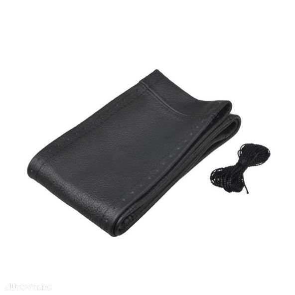 Husa volan piele neagra cu snur 46-48cm - 1