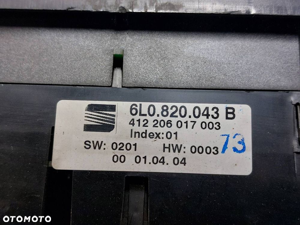 PANEL NAWIEWU KONSOLA ŚRODKOWA RAMKA SEAT IBIZA III 6L0820043B - 3