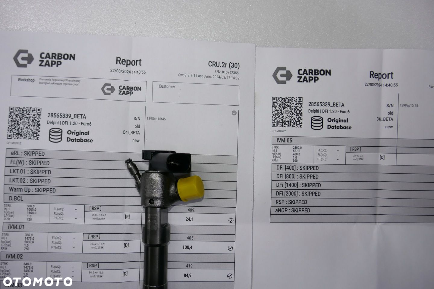 Sprawdzone oryginalne komplet wtryskiwacze 2.0 TDI T6 MULTIVAN 04L130277BA TEST WYDRUK - 4
