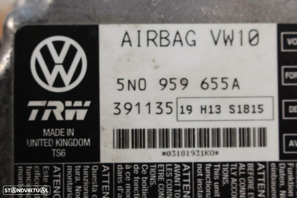 Centralina De Airbags Seat Leon (1P1)  5N0959655a / 391135 / 5N0 959 6 - 4