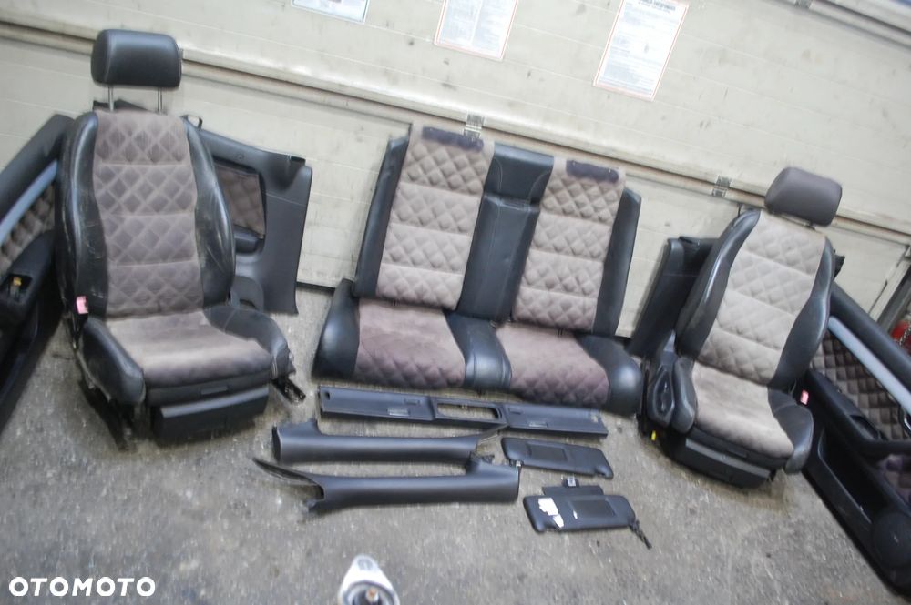 FOTELE + KANAPA + BOCZKI + SŁUPKI CZARNE ELEKTRYCZNE ALKANTARA AUDI A4 B6 B7 CABRIO - 1